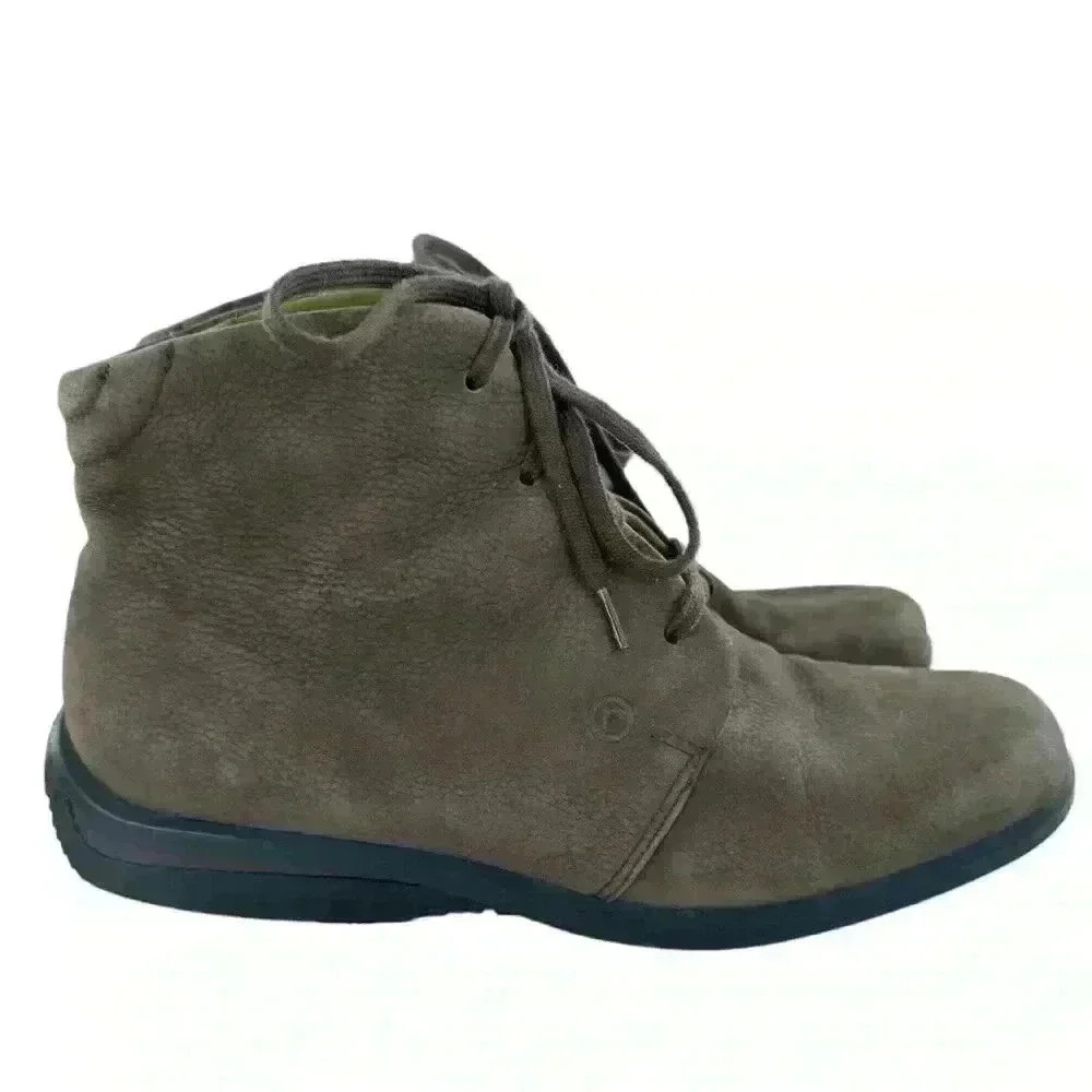 Rockport womens ankle booties size 8 brown nubuck leather square toe boots